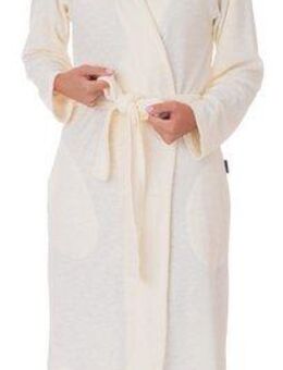 Wewo fashion Damenbademantel 5401, ideal für Sauna & Spa, Hotelbademantel, Morgenmantel, Langform, Leichtfrottier, Kimono-Kragen, Gürtel