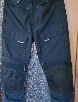 MOTORRADHOSE HEIN GERICKE aus schwarzem Textil + Büffelleder mit CE-Protektoren - Hürth
