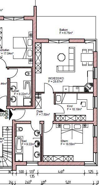 Moderne 3-Zimmer Wohnung mit Balkon