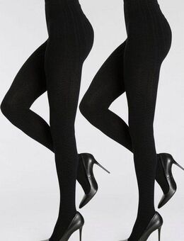 LASCANA Strickstrumpfhose (2 St) mit Zopfmuster