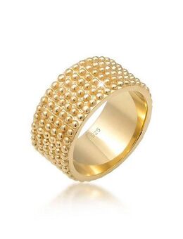 Elli Fingerring Breit Bandring Dots Kugeln 925 Silber