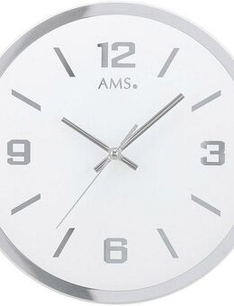 AMS Wanduhr W9322 (Quarzuhr,Glas,Wohnzimmer,Esszimmer,Küche,Arbeitszimmer,Büro, Flur)
