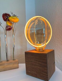 DIY Lampe Echtholz Eiche Leuchtemassiv Deko retro vintage Leuchte - Münchenbernsdorf Zentrum