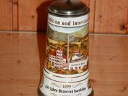 100 Jahre Brauerei Iserlohn Bierkrug Bierhumpen Jahresekrug 1999 mit Zinndecke - Borken