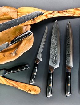 DIY - Damastmesser - Set nach ihrer Wahl | Küchenmesser | Handgefertigt - rasiermesserscharf | G10 - Messergriff - Sinsheim
