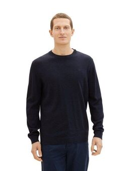 TOM TAILOR Rundhalspullover mit Logostickerei