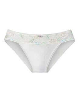 Vivance Slip mit pastellfarbener, floraler Jacquardspitze und fancy Mesh