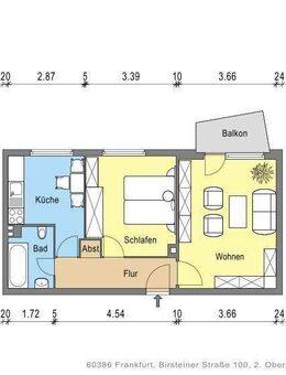 Renovierte 2 Zimmerwohnung mit Balkon - Frankfurt (Main)