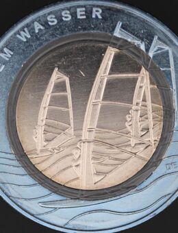 10 Euro 2021, "auf dem Wasser" Münze mit Polymerring "D", neu - Mönchengladbach