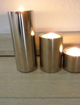 3 Teelichthalter Metall silber Leuchter Deko zus. 5,- - Flensburg
