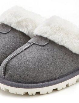 Vivance Plüsch Hausschuhe, Hausschuh, Pantoffeln, Clogs, Schlappen, Pantolette mit Warmfutter VEGAN