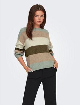ONLY Strickpullover ONLATIA L/S STRIPE PULLOVER KNT NOOS mit dem auffälligen Streifenmuster