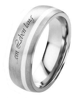 Herrenring Titanring mit Silber HT004 mit individuell Außengravur - Aholming