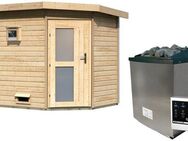 Karibu Saunahaus Tore, BxTxH: 231 x 196 x 226 cm, 38 mm, (Set) Milchglastür, Ofen 9 KW externe Strg easy