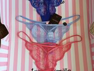 3 Set Hunkemöller Isabelle String 38 M dunkel blau rosa korall coral orange türkis hell blau hellblau Spitze Neu - Hardheim