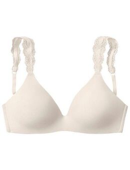 LASCANA Push-up-BH ohne Bügel mit wunderschönen Spitzenträgern, Dessous