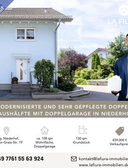 Gepflegte und modernisierte Doppelhaushälfte mit Dachstudio und Doppelgarage in Niederhof - Murg