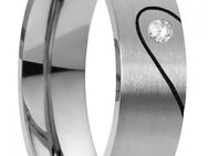 Damenring Edelstahl DE041 mit Zirkonia oder Diamant und Herz - Aholming