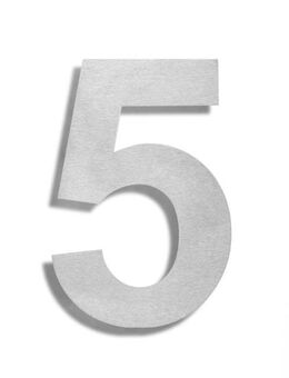 Hausnummer 5 Edelstahl V2A rostfrei 150mm - Hiddenhausen