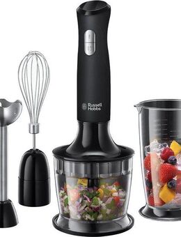 RUSSELL HOBBS Stabmixer 3-in-1, Matte Black 24702-56, 500 W, Mixen, Pürieren, Zerkleinern und Verquirlen