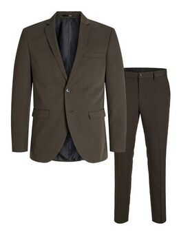 Jack & Jones Anzug JPRFRANCO Extra schmal, pflegeleicht, stilvoll mit fallendem Revers (Packung, 2-tlg) unifarben, modisch, slim fit, Kunstfaser