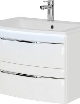 Saphir Waschtisch Serie 7045 Mineralmarmor-Waschtisch und Unterschrank, 71,5 cm breit, Waschplatz mit 2 Schubladen, Badmöbel Set mit Waschtisch