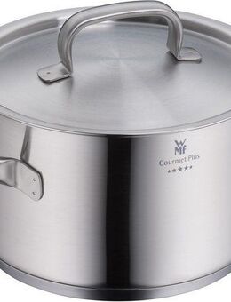 WMF Kochtopf Gourmet Plus, Cromargan® Edelstahl Rostfrei 18/10 (2-tlg), wärmeduzierende Hohlgriffe, Innenskalierung, breiter Schüttrand