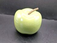 Deko Figur Apfel mit Stiel Obst Keramik Edel Tischdeko Weihnachten Grün 5cm hoch - Essen