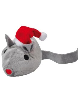 Aumüller Katzenspielkissen Baldi-Maus mit Nikolausmütze - 1 Stück