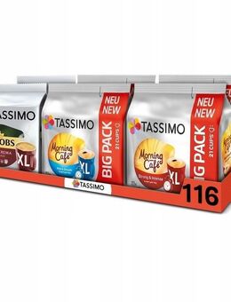 Tassimo MEGAPACK Kapseln-Set aus schwarzer Kaffeemischung 5 Packungen 1 Packung GRATIS! [116 Stück] - Wuppertal