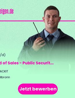 Head of Sales - Public Security & Defence (m/w/d) - Heilbronn