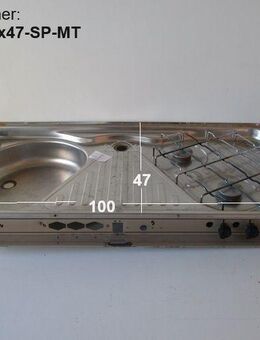 Cramer Kochfeld 50mba 2-flammig (rechts) mit Spülbecken gebraucht ca 100 x 47 (zB Dethleffs) cm MIT Typenschild, Sonderpreis - Schotten Zentrum