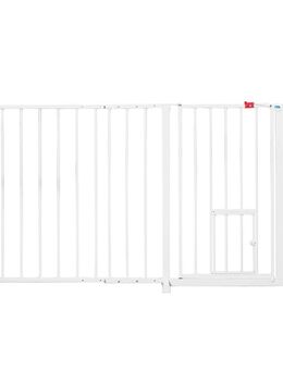 Carlson Absperrgitter extra breit mit Katzentür - Höhe 76 cm, Breite 129 bis 150 cm