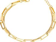Firetti Armband Schmuck Geschenk Edelstahl Armschmuck Ankerkettengliederung Plättchen