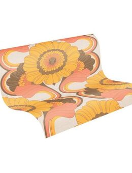 A.S. Création Vliestapete Retro Chic Blumen-Tapete Mustertapete Vintage Blumen, strukturiert, matt, (1 St), Vliestapete Blattmuster für Schlafzimmer Küche Wohnzimmer Blumen Flur