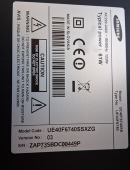 Verkaufe TV-Gerät Samsung UE40F6740SSXZG als defekt. - Roßwein Grunau