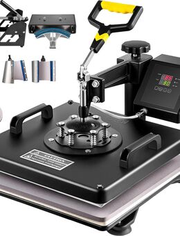 Digital Premium Heißpresse 8 in 1 für Textil Transferpresse Textilpresse mit Plattenpresse von 38 x 38 cm Textildruckpresse von 1000w Geeignet für Hüte, Mützen T-Shirts Tassen - Wuppertal