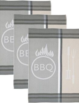 ROSS Geschirrtuch BBQ, (Set, 3-tlg), Motivtuch, aus 100% Baumwolle