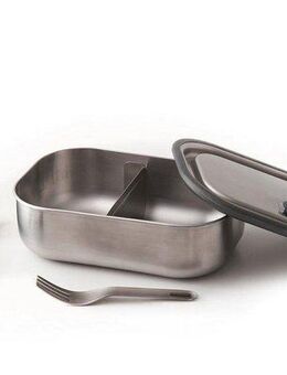 black+blum Lunchbox, Edelstahl, (1-tlg), mit Silikon-Ventil, Gabel und Gurt, 1000 ml