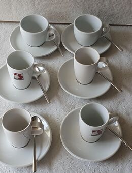 Espressotassen mit Löffeln, 3x2er Set, weiß, 30,00 € VB - Stuhr