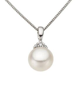 Firetti Perlenanhänger Schmuck Geschenk Gold 333 Halsschmuck Anhänger für Halskette Perle, mit Süßwasserzuchtperlen und Brillanten