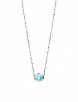 CELESTA Kette mit Anhänger 925 Silber rhodiniert mit echten Blautopasen