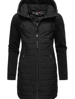 Ragwear Steppmantel Lucinda Long Mantel aus modernem Materialmix mit Kapuze