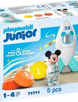 Playmobil® Micky Maus' Raketen- & Weltraum-Abenteuer (71771), JUNIOR & Disney Konstruktions-Spielset, (5 St), Made in Europe