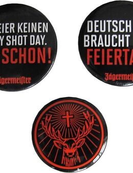 Jägermeister - 3 Ansteck-Buttons - Set 04 - 2x 30 mm & 1x 25 mm - Doberschütz