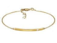 Elli DIAMONDS Armband Erbskette Geo Stab Diamant (0.015 ct)375 Gelbgold