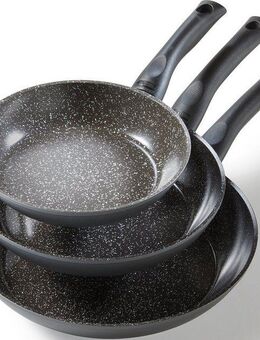 STONELINE Pfannen-Set CERAMIC, Aluminium (Set, 3-tlg., je 1 Bratpfanne Ø 20/24/28 cm, H: 4,5/5/5,5 cm, - 1,0/1,7/2,7 l), Induktion