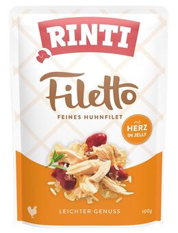 Sparpaket RINTI Filetto Pouch in Jelly 48 x 100 g - Huhn mit Herz