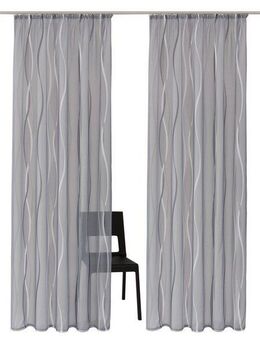 my home Gardine Dimona (2 St), Kräuselband, transparent, Voile, 2er-Set, transparent, Voile, Polyester