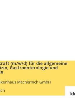 Pflegefachkraft (m/w/d) für die allgemeine Innere Medizin, Gastroenterologie und Infektiologie - Mechernich